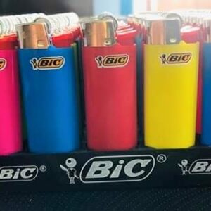 BIC CLASSIC LIGHTERS ASSORTED COLORS, 50-COUNT TRAY